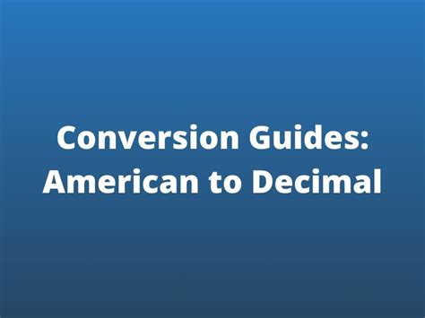 converting american odds to decimal